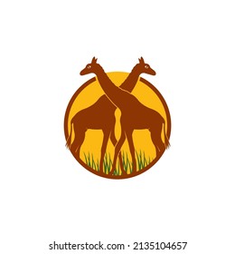 Giraffe logo vector illustration design template.