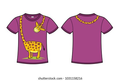Giraffe with long neck. Design for kids clothes 