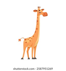 Giraffe with Long Neck as Tropical Animal and Wild African Fauna Vector Illustration