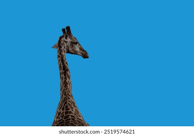 Giraffe looking sideways - vector image