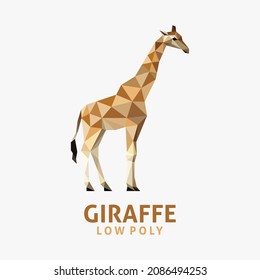 Giraffe low poly logo design 