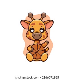 imagen vectorial del logotipo del personaje de la mascota de la jirafa