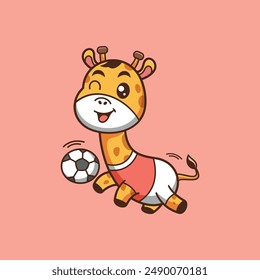 Giraffe mascot character logo design vector illustration
