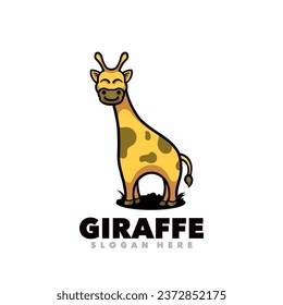 Giraffe mascot illustration logo template