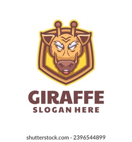 Giraffe Mascot Logo Design Illustration
