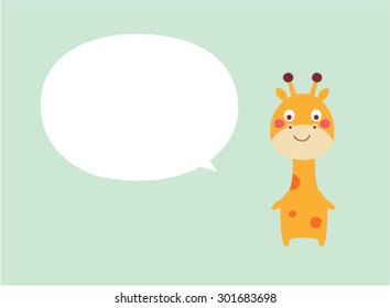 giraffe message card