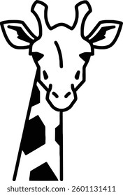 Giraffe minimal cartoon logo design