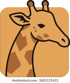 Giraffe minimal cartoon logo design