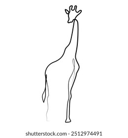 giraffe minimalist line vector.one continuous line giraffe.simple line art vector illustration