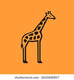 Giraffe Minimalist Logo Icon Design Vector Illustration. Elegant Lines for Company Logo. Cow icon logo vector design, modern logo pictogram design