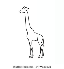 Giraffe and minimalistic illustrat singel line art design