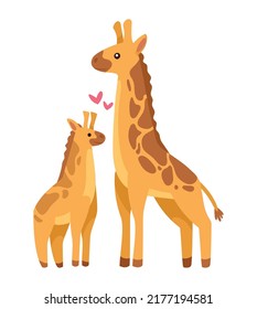 Giraffe Mother And Baby Character
