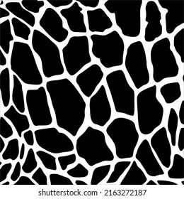 Giraffe Motifs Pattern in Black and White. Animal Print Series. Vector Illustration
