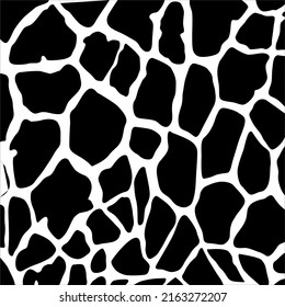 Giraffe Motifs Pattern in Black and White. Animal Print Series. Vector Illustration