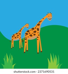 giraffe nature background green safari