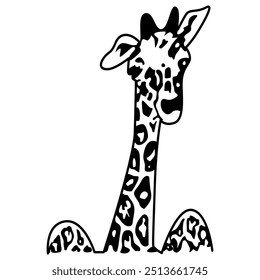 Giraffe Neck Wall Decal for Kids Room. Safari Jungle Theme Decor.