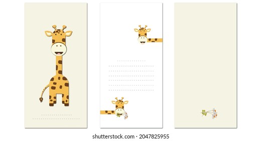 Giraffe. Notebook . For writing down secrets. For kids.