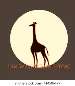 Giraffe on the background of the sun