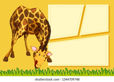 Una jirafa en una ilustración en blanco
