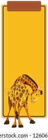 A giraffe on blank template illustration