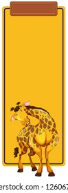 A giraffe on blank template illustration