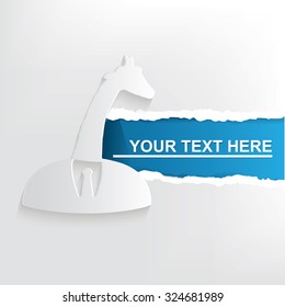 Giraffe on head banner design, clean vector