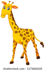 A giraffe on white background illustration