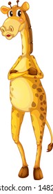Giraffe on white background illustration