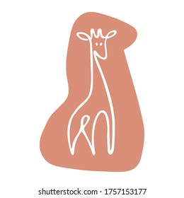 Giraffe in one line. Vector image. illustrator