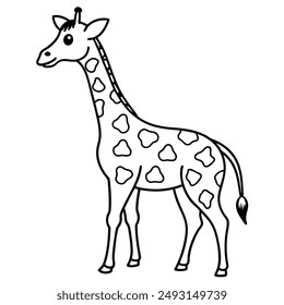 Giraffe Umriss Illustration Vektorgrafik für Kinder Malbuch Zeichnung