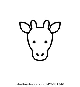 Giraffe  (Outline Stroke Animal Icon Vector Illustration - Vector)
