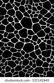 Giraffe pattern, animal skin, abstract geometrical background, print fabric. Amazing hand drawn vector illustration. Poster, banner, web mobile interface template. Black and white, monochrome