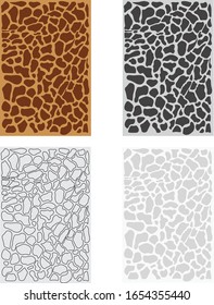 giraffe pattern collection, vector illustartion