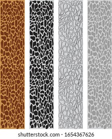 giraffe pattern collection, vector illustration
