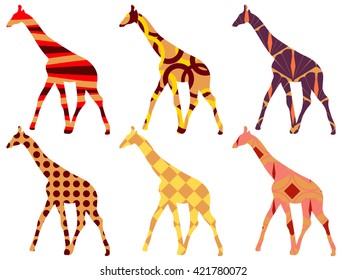 Giraffe pattern. Isolated on white. Vector.