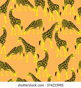 Giraffe pattern. Seamless pattern background