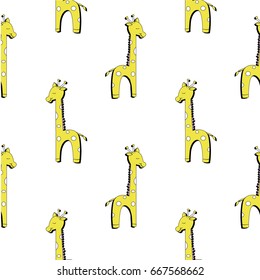 giraffe pattern  seamless pattern white background vector illustration