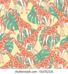 giraffe pattern - vector illustration