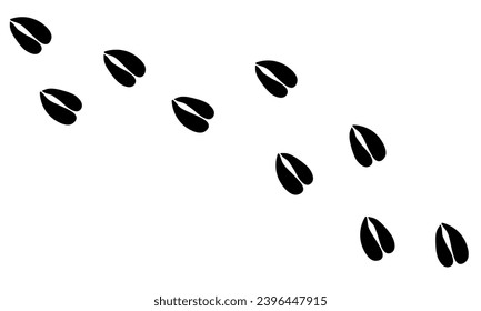  Giraffe paw print black isolate on white background .African animal vector illustration, wild animal doodle style for different design uses , book, banner , flayer or fabric pattern.