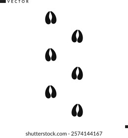 Giraffe paw print vector. Animal footprint silhouette 