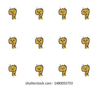 giraffe, pet emoticon or smile icon for user interface