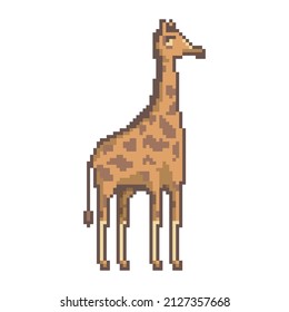 Giraffe in pixel art style