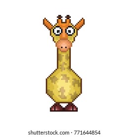 Giraffe pixel Icon, with colors in the vector. EPS 8 format.