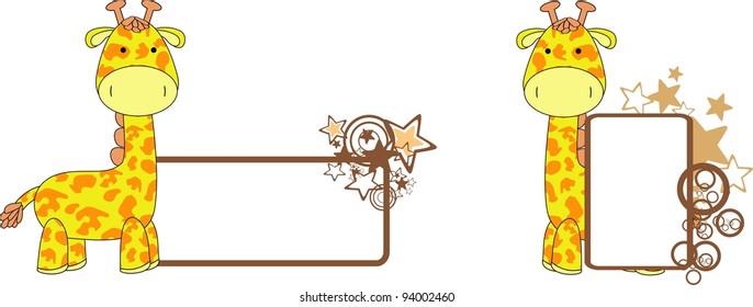 giraffe plush cartoon copyspace  in vector format
