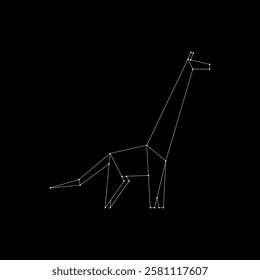 Giraffe Polygonal Lines, can use for Logo, Pictogram, Animal Figure, Website, Apps, or Graphic Design Element. Vector Illustration