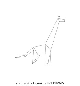 Giraffe Polygonal Lines, can use for Logo, Pictogram, Animal Figure, Website, Apps, or Graphic Design Element. Vector Illustration