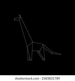 Giraffe Polygonal Lines, can use for Logo, Pictogram, Animal Figure, Website, Apps, or Graphic Design Element. Vector Illustration