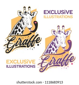 Giraffe print illustrations