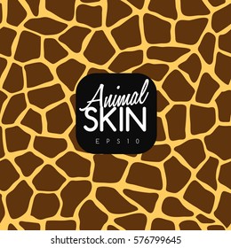 Giraffe Print : Seamless Animal Skin Pattern : Vector Illustration