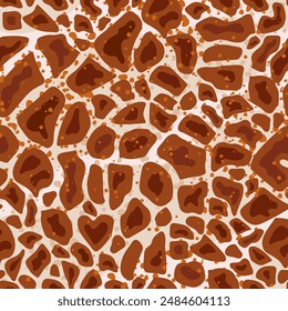  Giraffe Print Seamless Pattern. Animal Skin. Abstract Pattern. Hand Drawn Giraffe Skin Background. Vector Tile with Wild Animal Fur.